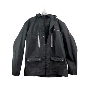 Corazzo Riding Jacket Mens Large Black Scooter Motorcycle Nylon Pockets Shield